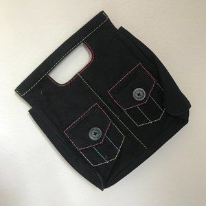GAP black neon outline purse